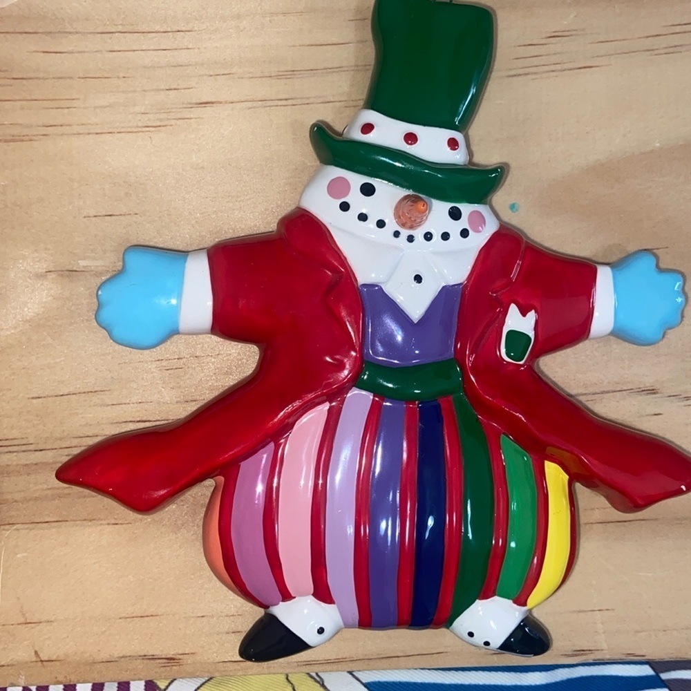 Vintage department 56 flat snowman ornament T29